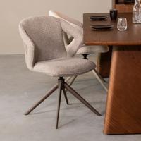 LABEL51 Eetkamerstoel Zurich - Mushroom - - Brons Metalen Frame