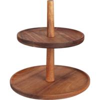 Etagere 2-laags acaciahout Ø22xh23cm Etagere 2-laags acaciahout Ø22xh23cm