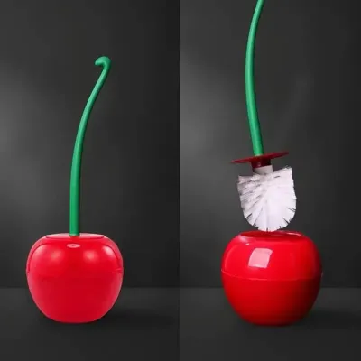 Toiletborstelhouder in Kersvorm - Rood, Groen of Wijnrood | Milieuvriendelijk & Decoratief
