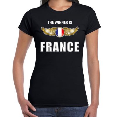 The winner is France / Frankrijk t-shirt zwart voor dames The winner is France / Frankrijk t-shirt zwart voor dames