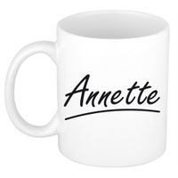 Naam cadeau mok / beker Annette met sierlijke letters 300 ml