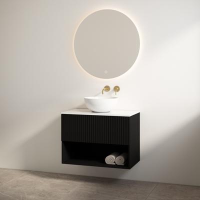 Badmeubelset Best Design Rigatti 100 cm Mat Zwart + Glans Wit Blad