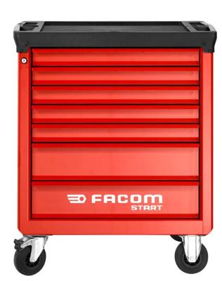 Facom start gereedschapswagen 7 laden m3 rood gevuld met 3 foam modules m3 - START.M3ACM2