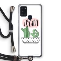 I love cacti: Samsung Galaxy A21s Transparant Hoesje met koord I love cacti: Samsung Galaxy A21s Transparant Hoesje met koord