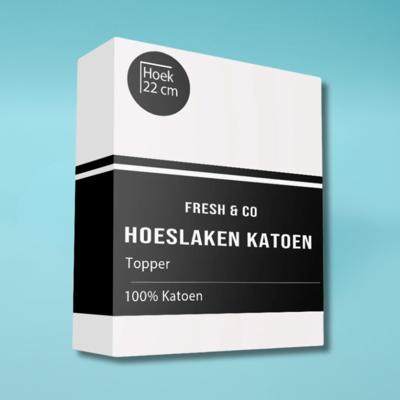 Topper Hoeslaken - Katoen - Verkoelend - 200x210 cm - Keuze Uit Meerdere Kleuren - Fresh and Co - Dekbed-Discounter.nl