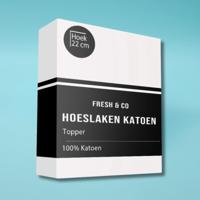 Topper Hoeslaken - Katoen - Verkoelend - 140x200 cm - Keuze Uit Meerdere Kleuren - Fresh and Co - Dekbed-Discounter.nl