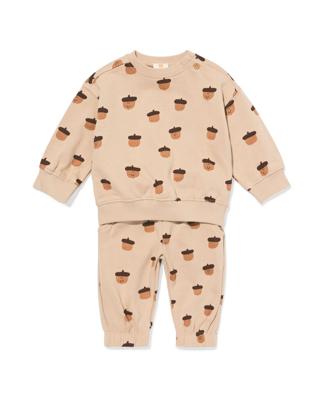 HEMA Baby kledingset eikels lichtbruin (lichtbruin)