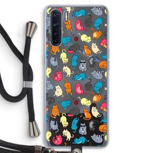 Kleurrijke katten: Oppo A91 Transparant Hoesje met koord