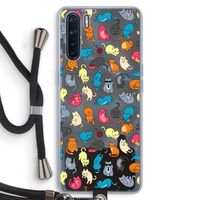 Kleurrijke katten: Oppo A91 Transparant Hoesje met koord
