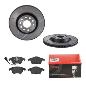 Remmenset, remschijf BREMBO, Remschijftype: Binnen geventileerd, Inbouwplaats: Vooras, u.a. für Seat, VW, Audi