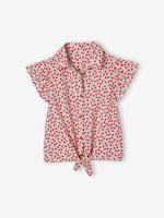 Kanten blouse van katoenen gaas voor meisjes vanille