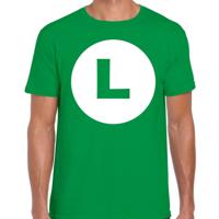 Luigi loodgieter - carnaval - verkleed t-shirt - groen - voor heren