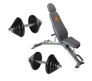 RS Sports Halterbank Monaco + 2 x 20 kg dumbellset gietijzer