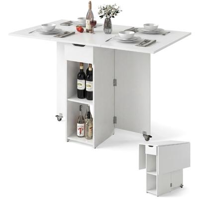 Opvouwbare Keukentafel Opvouwbare Tafel Voor Vier Personen Met Lades-Wit