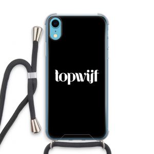 Topwijf Zwart: iPhone XR Transparant Hoesje met koord