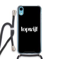 Topwijf Zwart: iPhone XR Transparant Hoesje met koord