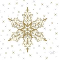 Duni servetten snowstars white 24x24cm