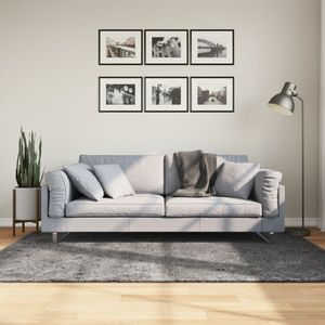 Vloerkleed laagpolig zacht en wasbaar 140x200 cm antracietkleur