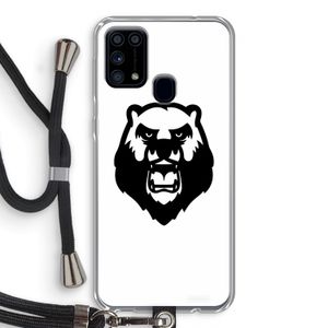 Angry Bear (white): Samsung Galaxy M31 Transparant Hoesje met koord