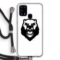Angry Bear (white): Samsung Galaxy M31 Transparant Hoesje met koord