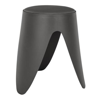 Stapelbaar zit krukje Gala - kunststof - antraciet - D30 x H46 cm - stoelen