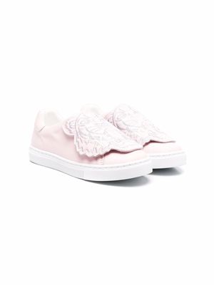 Kenzo Kids chaussures de skate à motif tête de tigre signature - Rose