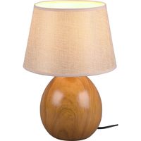 LED Tafellamp - Tafelverlichting - Trion Lunola - E27 Fitting - Rond - Mat Bruin - Keramiek - thumbnail