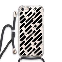 Zwarte vegen: iPhone 7 Transparant Hoesje met koord