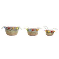 Mandenset DKD Home Decor Polyester Pompons (57 x 45 x 42,5 cm)