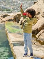 Lichte donsjas met capuchon jongen olijf