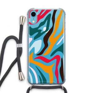 Colored Zebra: iPhone XR Transparant Hoesje met koord