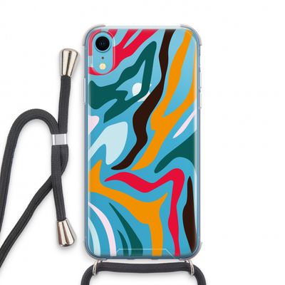 Colored Zebra: iPhone XR Transparant Hoesje met koord
