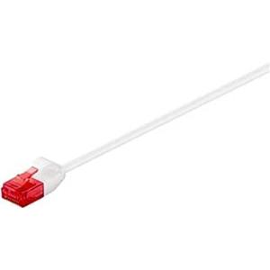 Goobay 71549 RJ45 Netwerkkabel, patchkabel CAT 6 U/UTP 0.15 m Wit Zeer flexibel, Flexibele binnenader, Extreem dun, Vergulde steekcontacten, PVC-mantel,