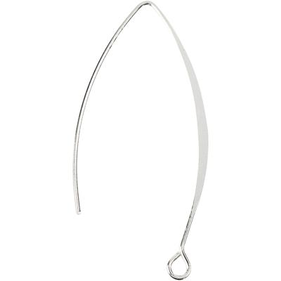 Creativ Company Oorbel, h: 42 mm, gatgrootte 2 mm, verzilverd, 4 stuk/ 1 doos