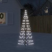VidaXL Led-kerstboom aan vlaggenmast 200 led&apos;s koud wit 180 cm