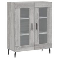 The Living Store Dressoir - Meubel - 69.5 x 34 x 90 cm - Grijs Sonoma Eiken - thumbnail