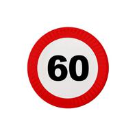 60 jaar verjaardag feestbordjes - stopbord - 40x stuks - dia 23 cm - feestartikelen