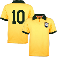 Brazilië Retro Voetbalshirt WK 1958 + Nummer 10 (Pelé)
