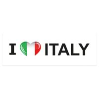 I Love Italy sticker - 19.6 x 6.5 cm - Landen vlaggen versiering - Italie - Feestartikelen