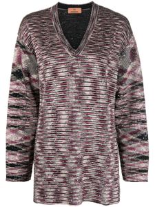 Missoni pull à col v zigzag - Noir