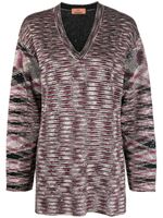 Missoni pull à col v zigzag - Noir