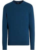 Zegna pull en laine à col rond - Bleu