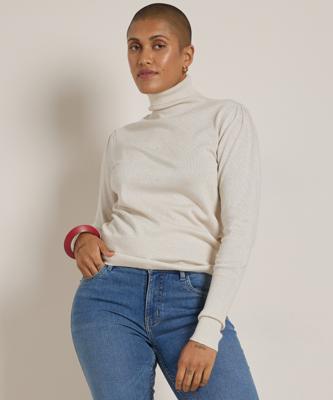 glitter trui met turtleneck