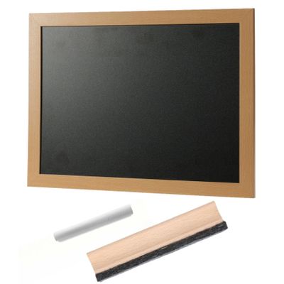 Schoolbord/krijtbord incl. krijtje met wisser 30 x 40 cm