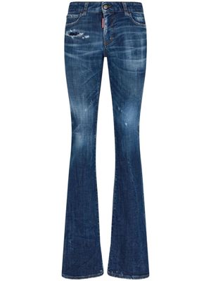 DSQUARED2 jean évasé à patch logo - Bleu
