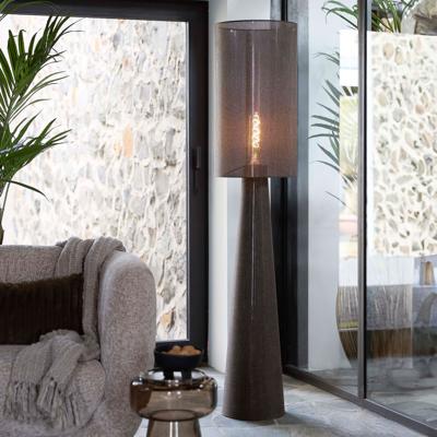 Light & Living Vloerlamp 'Micky' Linnenlook, 180cm, kleur Bruin