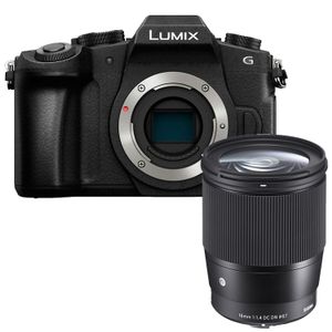 Panasonic LUMIX DMC-G80 zwart + Sigma 16mm F/1.4 DC DN Contemporary