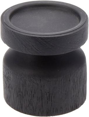 Kandelaar hout zwart 10cm v. stompkaars
