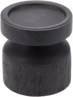Kandelaar hout zwart 10cm v. stompkaars