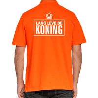 Grote maten Lang leve de Koning polo shirt oranje voor heren - Koningsdag polo shirts 4XL  -